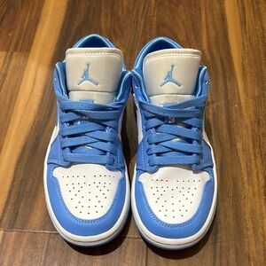 Blue and White Nike Jordans